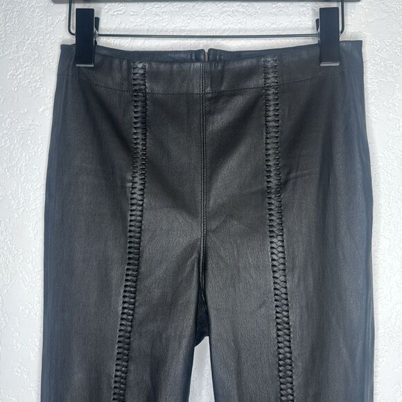 New RTA Kaimi Pant Leather Black Straight Leg Size 26 Revolve - Picture 4 of 16